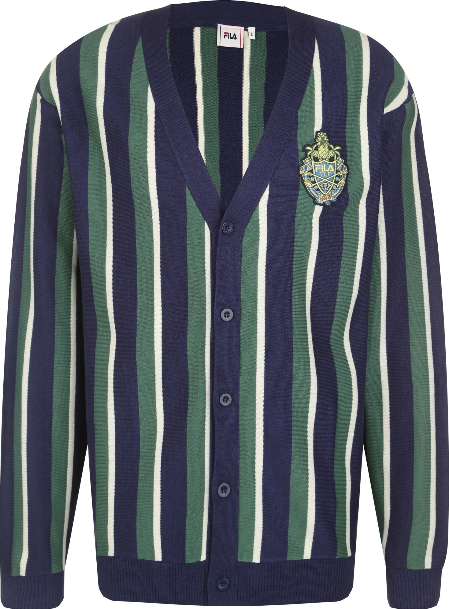 Fila Cardigan Trabitz In Medieval Blue Knitted Stripes 1 Fila Cardigan Trabitz In Medieval Blue Knitted Stripes