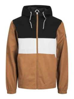 Jack & Jones Übergangsjacke "Luke" In Hellbraun/ Schwarz/ Weiß