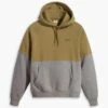 Hoodie In Oliv/ Grau