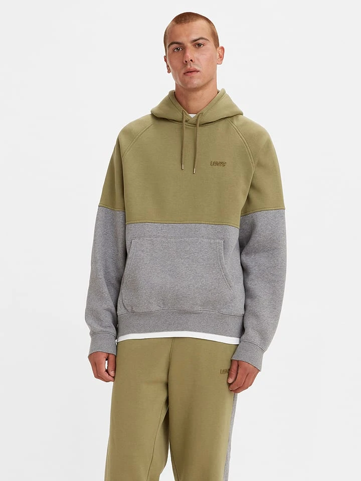 Hoodie In Oliv/ Grau 3 Hoodie In Oliv/ Grau – Bild 3