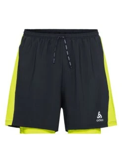 Odlo 2in1-Laufshorts "Essentia" In Schwarz/ Gelb