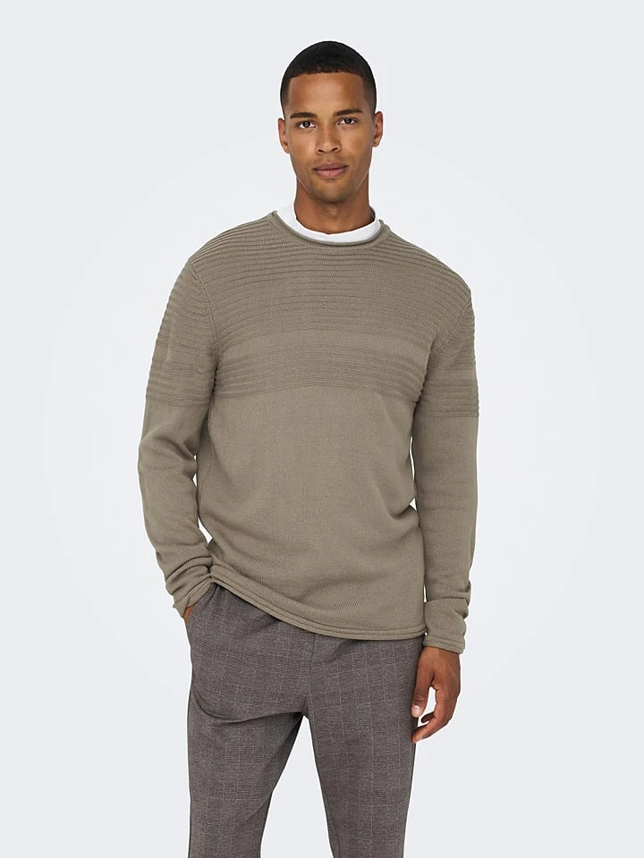 Only & Sons Pullover "Blade" In Taupe 3 Only & Sons Pullover "Blade" In Taupe – Bild 3