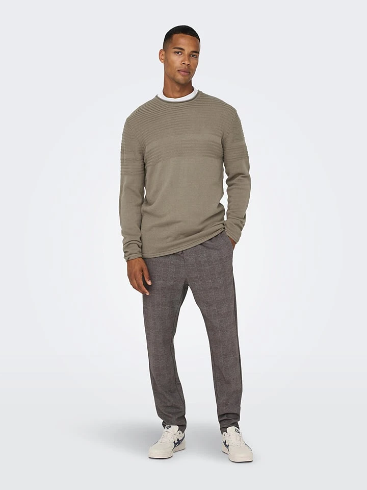 Only & Sons Pullover "Blade" In Taupe 4 Only & Sons Pullover "Blade" In Taupe – Bild 4