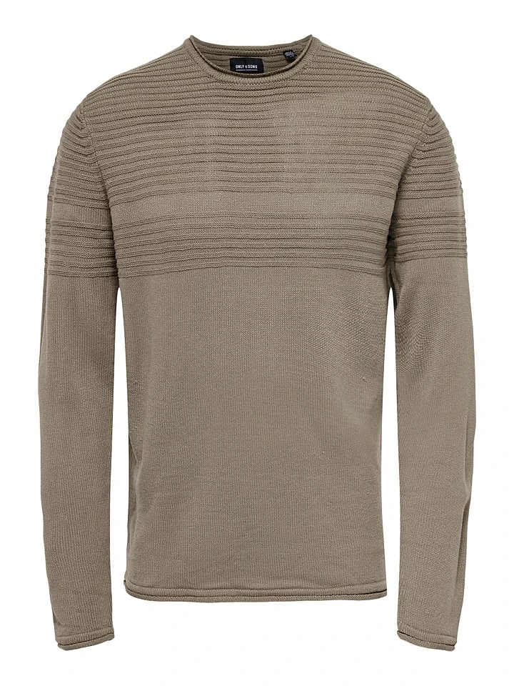 Only & Sons Pullover "Blade" In Taupe 1 Only & Sons Pullover "Blade" In Taupe