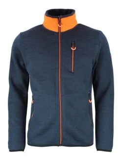 Fleecejacke "Cayak" In Dunkelblau/ Orange
