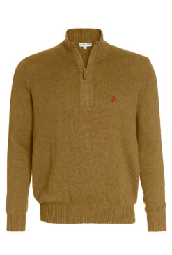 U.S. Polo Assn. Troyer Zip Pullover In BEIGE